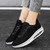 Women's black flyknit texture stripe rocker bottom shoe sneaker 04