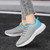 Women's grey blue texture pattern casual sport shoe sneaker 05