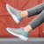 Women's grey blue texture pattern casual sport shoe sneaker 03