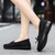 Women's black bow on top slip on shoe loafer 04