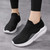 Women's black texture pattern sock like slip on shoe sneaker 05