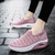 Women's pink flyknit hollow out slip on rocker bottom sneaker 02