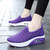Women's purple flyknit hollow out slip on rocker bottom sneaker 05