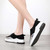 Women's black patent suede casual shoe sneaker 04