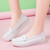 Women's white cross twist strap slip on shoe loafer 05