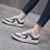 Women's green suede mix color casual shoe sneaker 02