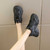 Women's black labelled pattern casual shoe sneaker 03