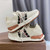 Women's beige flyknit pattern texture casual shoe sneaker 06