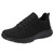 Women's black flyknit stripe texture casual shoe sneaker 01