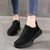 Women's black flyknit stripe texture casual shoe sneaker 03