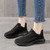 Women's black flyknit stripe texture casual shoe sneaker 05