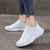 Women's white green flyknit stripe texture casual shoe sneaker 06