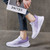 Women's white purple flyknit stripe texture casual shoe sneaker 03