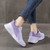 Women's white purple flyknit stripe texture casual shoe sneaker 04