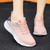 Women's pink flyknit stripe texture label print shoe sneaker 03