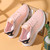 Women's pink flyknit stripe texture label print shoe sneaker 06