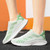 Women's green flyknit stripe texture label print shoe sneaker 02