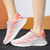 Women's orange flyknit stripe texture label print shoe sneaker 03