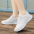 Women's white flyknit stripe texture label print shoe sneaker 04