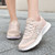 Women's pink stripe & letter pattern shoe sneaker 05
