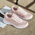 Women's pink stripe & letter pattern shoe sneaker 06