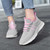 Women's grey flyknit stripe letter print shoe sneaker 03