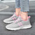 Women's grey flyknit stripe letter print shoe sneaker 04