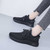Women's black flyknit stripe texture logo pattern shoe sneaker 04