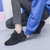 Women's black flyknit stripe texture logo pattern shoe sneaker 02