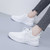Women's white flyknit stripe texture logo pattern shoe sneaker 04