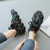 Women's black flyknit patterned texture casual shoe sneaker 02