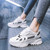 Women's white stripe stylish print casual shoe sneaker 04