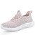 Women's pink flyknit label print casual shoe sneaker 01