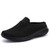 Women's black stripe texture casual slip on mule shoe sneaker 01