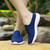 Women's blue stripe texture casual slip on mule shoe sneaker 04