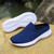 Women's blue stripe texture casual slip on mule shoe sneaker 06