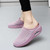 Women's pink pattern texture slip on rocker bottom shoe mule 02