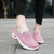 Women's pink pattern texture sport print slip on shoe sneaker 04