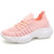 Women's pink flyknit stripe hollow lace shoe sneaker 01