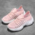 Women's pink flyknit stripe hollow lace shoe sneaker 06