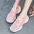 Women's pink flyknit stripe hollow lace shoe sneaker 05