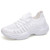 Women's white flyknit stripe hollow lace shoe sneaker 01