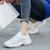 Women's white flyknit stripe hollow lace shoe sneaker 02