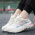 Women's beige wave stripe pattern shoe sneaker 03