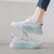 Women's white flyknit stripe texture label print shoe sneaker 05