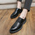 Men's black retro brogue derby dress shoe 03