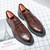 Men's brown retro brogue derby dress shoe 06