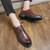 Men's brown retro brogue derby dress shoe 04