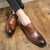 Men's brown retro brogue thread accent oxford dress shoe 03