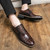 Men's brown retro crocodile skin pattern oxford dress shoe 03